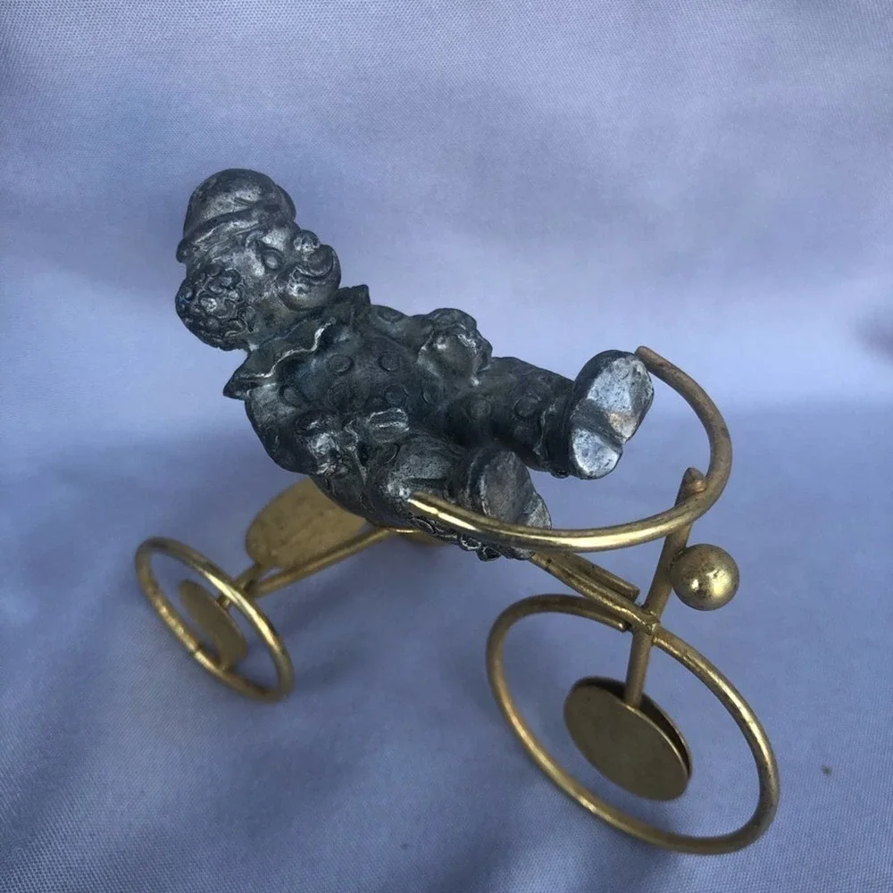 Vintage George Good Pewter Clown on Retro Tricycle Figurine Collectible Decor - Picture 4 of 8
